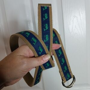Blue, Green and Tan Whale Patterned Adjustable Belt